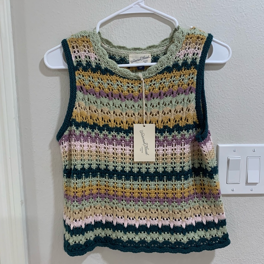 BRAND NEW WITH TAGS CROCHET SWEATER VEST